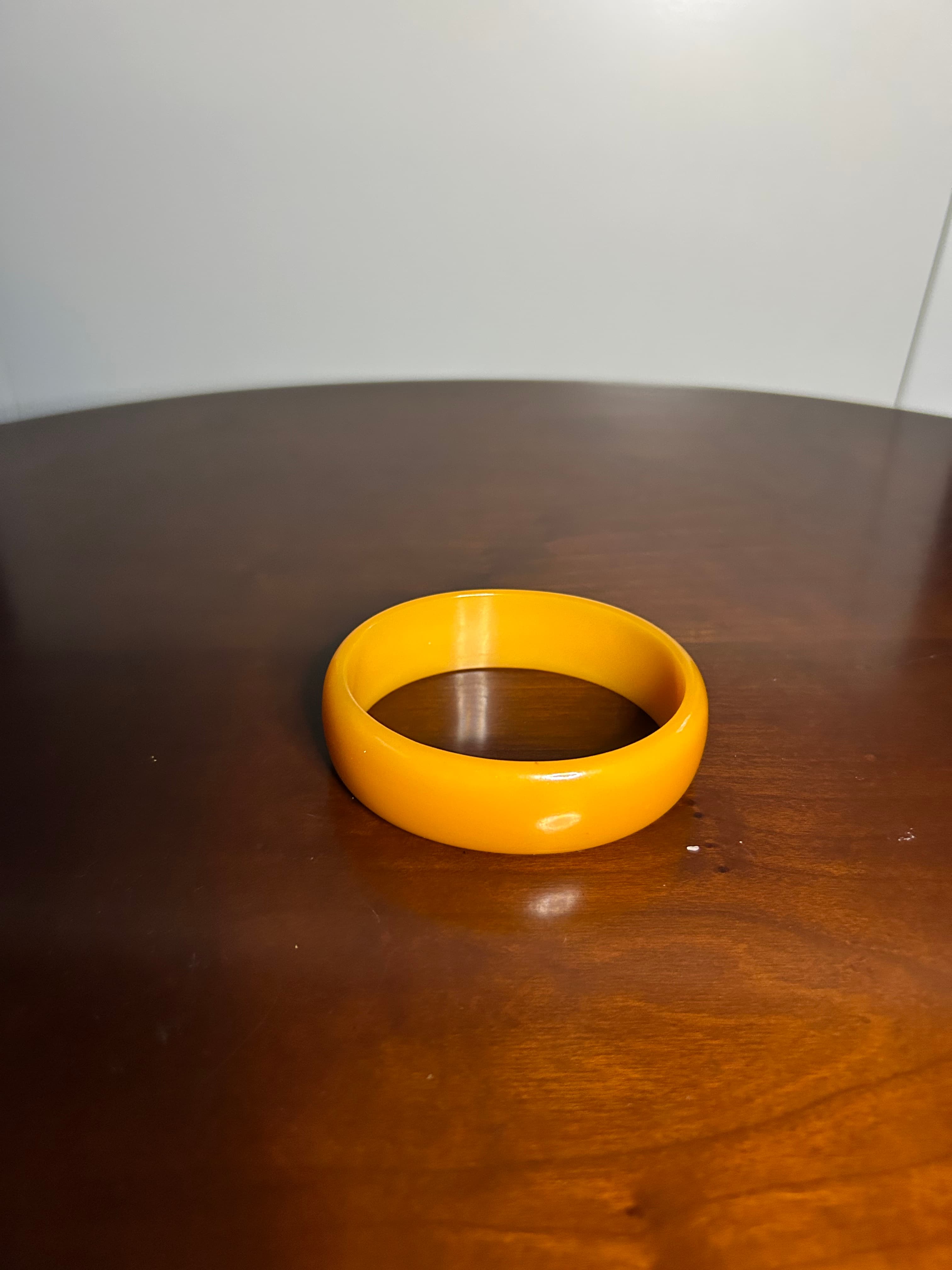 Vintage Butterscotch Lucite Bangle Bracelet | Chunky Retro Amber Yellow Jewelry